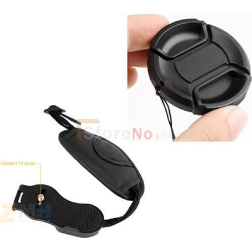 52mm Lens Cap Cover with Strap + Wrist Hand grip strap For Nik&n D5200 D5100 D5000 D3100 D3200 D3000 D60 D40X D40 D50 18-55Lens