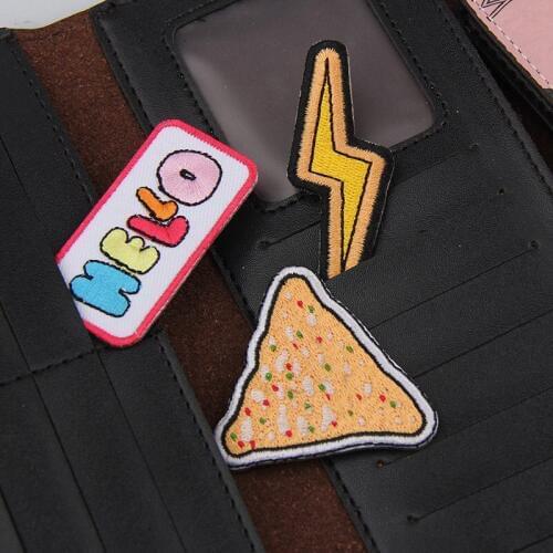 Cartoon Rainbow Clothes Patches Iron on HELLO Letters Fashion Embroidered Badges DIY Appliques for Jacket Clothes Decoration