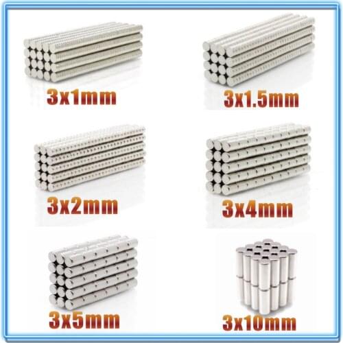 100~500Pcs N35 Round Magnet 3x1 3x1.5 3x2 3x4 3x5 3x10 Neodymium Magnet Permanent NdFeB Super Strong Powerful Magnets 3*1 3*2