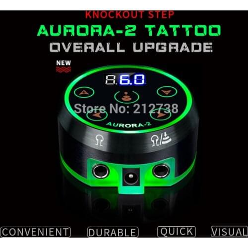 New Professional Mini AURORA II LCD Tattoo Power Supply with Power Adaptor for Coil & Rotary Tattoo Machines