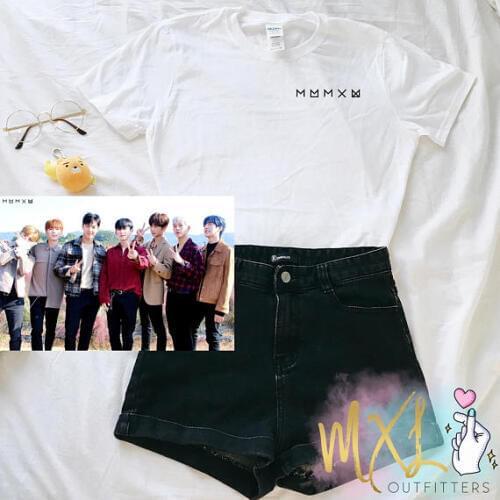 OKOUFEN korea fashion tumblr KPOP Pocket Monsta X and Monbebe T-Shirt unisex streetwear HIP HOP womens mens cool shirt tops tees