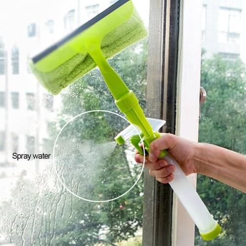 Plastic Window Wiper Spray Glass Cleaner Brush Tool Double Side Brush Window Glass Brush for Washing Household Cleaning Tool