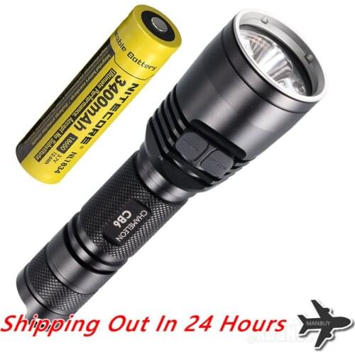 SALE NITECORE CB6 Flashlight +3400mAh 18650 Rechargeable Battery NL1834 CREE LED Outdoor Camping Hunting Search Waterproof Torch