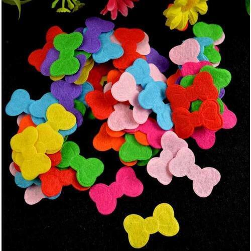 Sorts of colors Mini Felt Bowtie confetti Applique Craft Card making decoration wedding table decorations