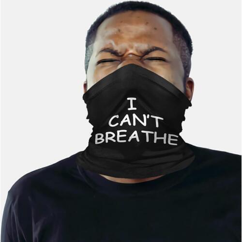 2 pcs Bandanas Scarf I CAN'T BREATHE Cycling Neck Gaiter Dust-proof Face Scarf for Men Women Outdoor Jogging Walking