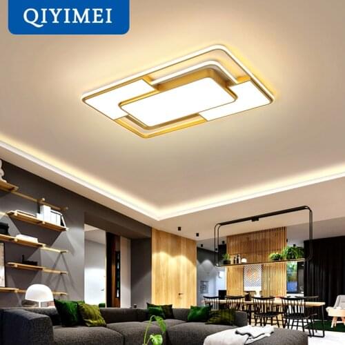 Gold/Black Square New Modern LED Chandelier Lights With Remote Control Dimming For Bedroom Dining Living Room Lamp Home Lighting
