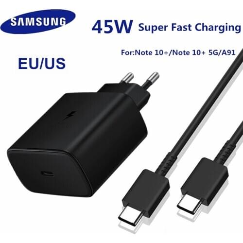 Samsung Note10 Plus Super Fast Charger Travel USB Pd Pss Fast Charging Adapter EP-TA845 For Galaxy A91 A71 S20 + S20 Ultra 45W