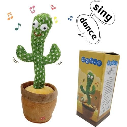 Dancing Cactus Electron Plush Toy Soft Plush Doll Babies Cactus That Can Sing And Dance Voice Interactive Bled Stark Toy For Kid