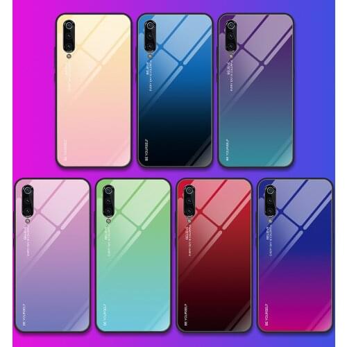 500pcs Gradient Colorful TPU Hard Case Tempered Glass Anti-Scratch Cover For Xiaomi Redmi Note 10 Pro Max 10S 9 9A 9C 9S 9T K40