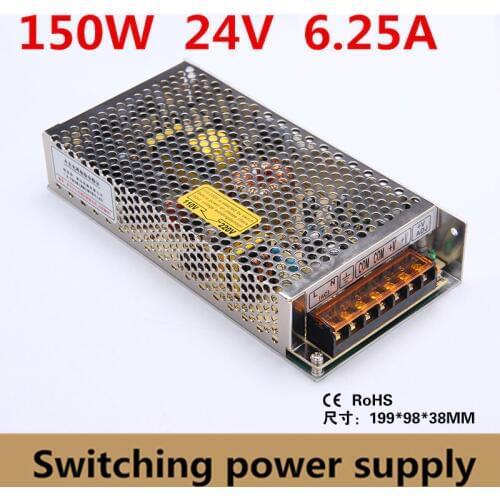 Universal 150W 24V 6.25A Switching Power Supply AC-DC Transformer for LED Strip Light CCTV industrial equipment (s-150-24)