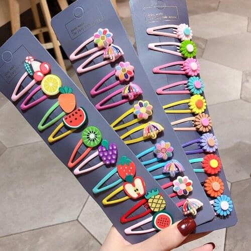 10-20pcs Children Cute Color Hair Clip Head Jewelry Drop-shaped Clip Hair Accessories Baby Clip Cute Baby Hairpin Not Hurt Hair