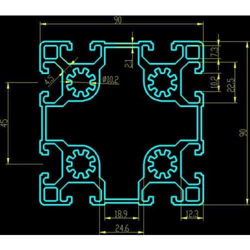 1pcs L1000mm 9090 aluminium profile frame Equipment CNC door window