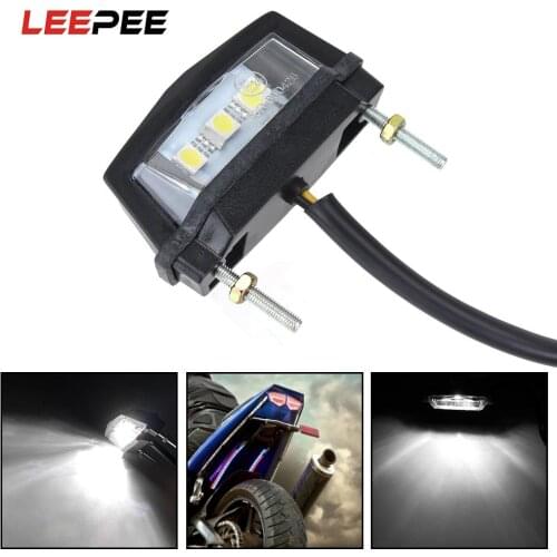 12V LED Motorcycle Motorbike License LightWaterproof Number Plate Light Universal Mini Tail Rear Light