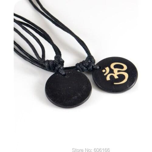 12x AUM OM Ohm Hindu Buddhist Hinduism Yoga India bone resin Carving Pendant Necklace Amulet Lucky Gift Tribal Fashion Jewelry
