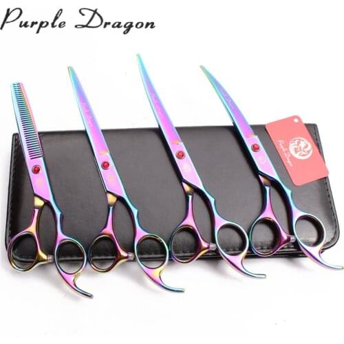 20Sets 7" Wholesale Colorful Professional Grooming Scissors Straight Shears Thinning Shears Dog Curved Shears Pet Scissors Z3003