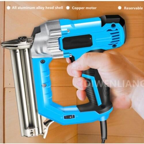 220V Electric Nailer And Straight Staple Gun For Frame With Staples Nails Carpentry Woodworking Tools Nail Gun