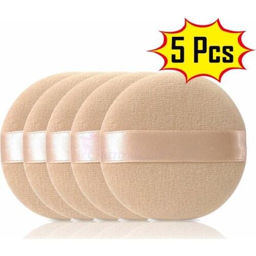 5PCS Round Soft Sponge Powder Puff Facial Beauty Pads Foundation Cosmetic Tool Easy To Makeup