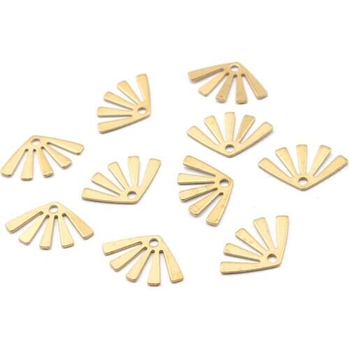 50pcs Raw Brass Mini Leaf Charms Hollow Leaves Pendant For Women Necklace Earrings Fashion Jewelry Making Supplies 15*9mm