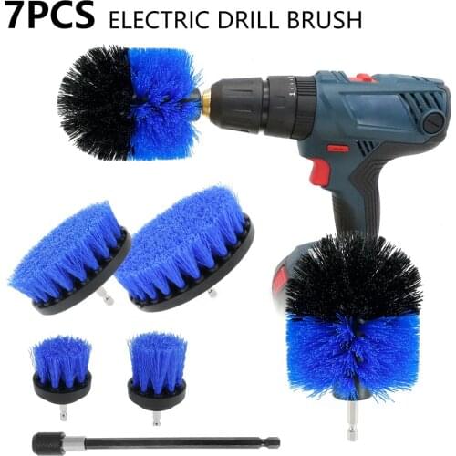 Car 7 in 1 Power Drill Brushes Kit Kitchen Tile Washing Scrubber Cleaning Kit Cleaner Electric Scrubber Brush Attachment Set
