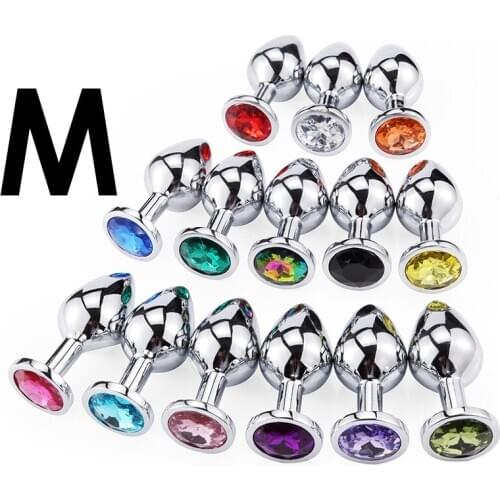 Anal Plug Anal Sex Toys Mini Round Metal Crystal For Women / Men Jewelry Butt Plug Small Code Unisex Adult Sex Store