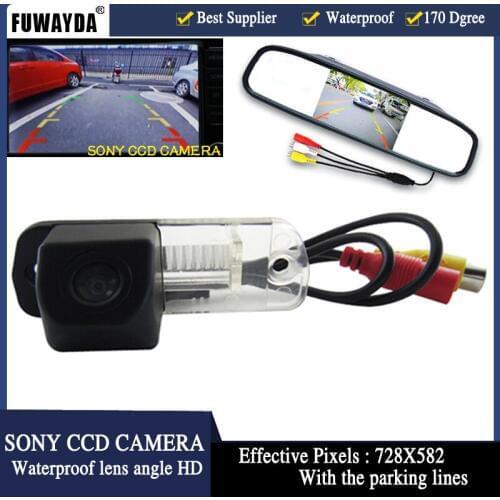 FUWAYDA 4.3" Car Monitor mirror+CCD Car rear view camera for Benz C-Class W203 E-Class W211 CLS-Class 300 W219 R350 R500 ML350