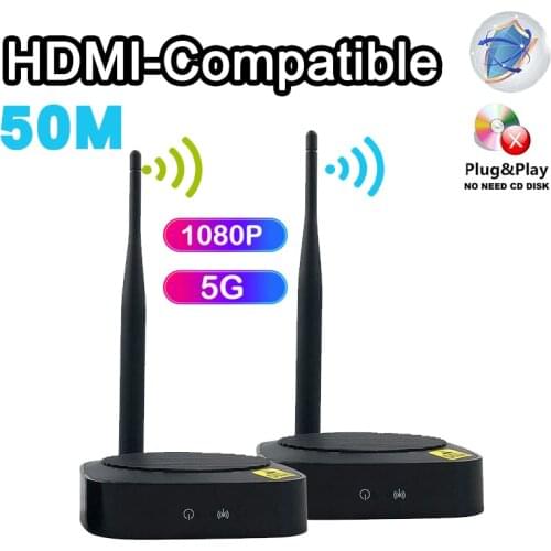 5.8GHz wireless HDMI-compatible extender 50M Transmitter Receiver Full HD 1080P 5G Audio Video Senders TX RX Plug and play To TV