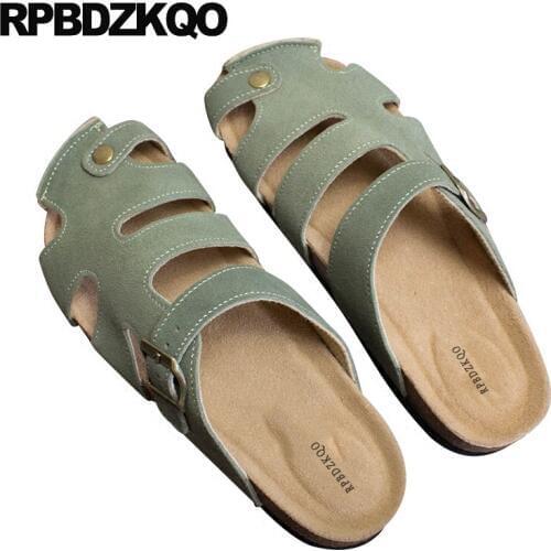 2019 native slippers large size 46 closed toe roman plus shoes cork slides mules strap green nice men gladiator sandals summer