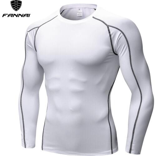 Quick Dry New Mens T-Shirt Compression Slim Fit O-Neck Long Sleeve Shirt Homme Male Sports Tops Tees Autumn Winter Plus Size