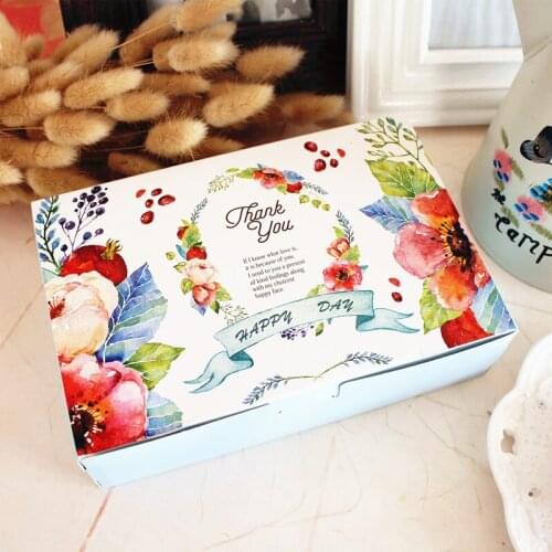 Flower cake paper boxes DIY cake gift cookie food packaging mooncake box dessert biscuit candy packing boxes supply favors