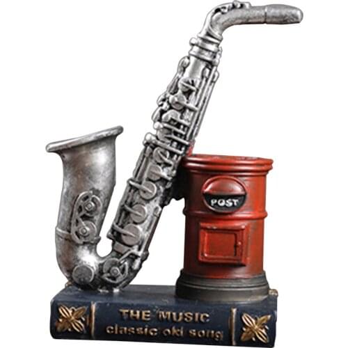 Saxophone Pen Holder Creative Desktop Accessories For Home Bar Office Decor