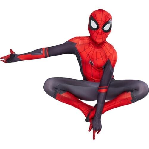 Kids Spider Far From Home Peter Parker Cosplay Costume Spider Superhero Bodysuit Zentai Jumpsuits Halloween Costume