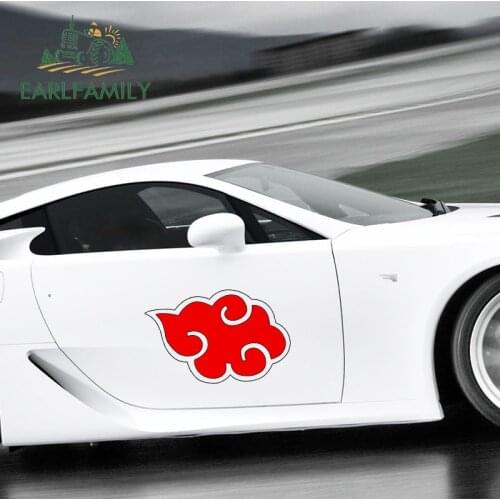EARLFAMILY 43cm x 41cm for Ninja Akatsuki Sign Waterproof Car Stickers Sunscreen Personality Bumper Occlusion Scratch Decal