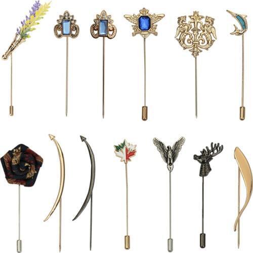 Personality Wheat Spike Word Brooches Rhinestone Fish Animal Alloy Lapel Pin Men Women Suit Cardigan Shawl Jewelry Accessories