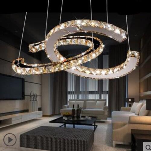 Round LED Restaurant Chandelier Simple Creative Chandelier Bedroom Lighting Dining Room Crystal Lighting Living Room Light led