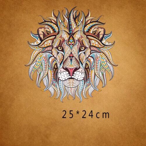 Lion Folk-custom patch for clothing Diy T-shirt Hoodies and denim jacket thermal transfer Printed A-level Washable Sticker