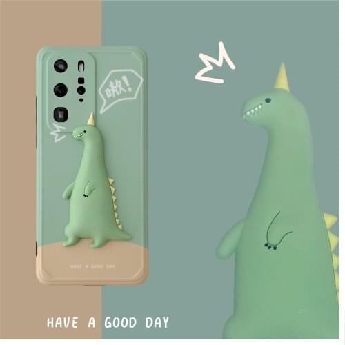 Cute 3D Cartoon Dinosaur Phone Case Phone Case for Huawei Mate 30 40 Pro P30 P40 P30PRO P40PRO Soft Shell Kids Boy Students Gift