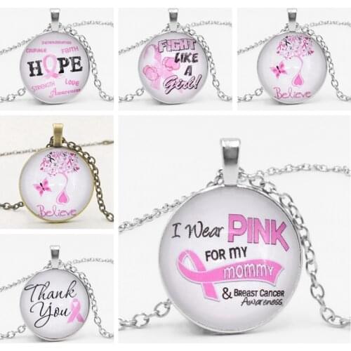 Fashion Cancer Care Pendant Coronal Necklace Female Girl Jewelry Gift Alloy