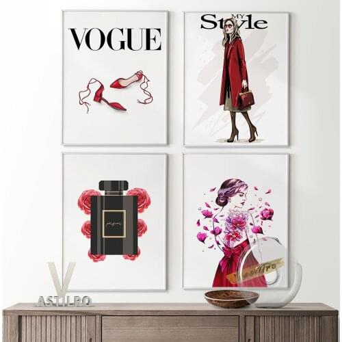 Fashion Illustration Poster Best Perfumes Women Prints Wall Art Canvas Painting Modern Living Room Home Decor Wall Picture Gift