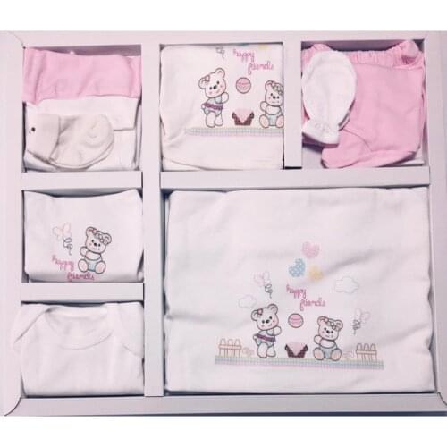 Baby girl 10 Piece Hospital Output The Zibin Set Soft 100% Cotton Baby Gift Layette Hospital Outfit Baby Set 0-3 month Gift Set