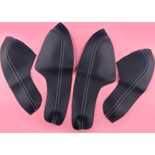 1Set Car Door Armrest Shell Cover Trim Black PU Leather Fit For Honda Civic 10th 2016 2017 2018