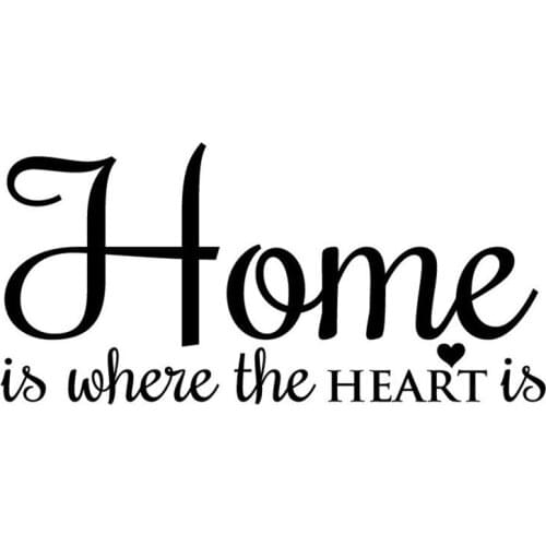 Wall Quotes Stickers Home is Where the Heart Is Wall Vinyl Graphics Decal Family Living Room Home Decor Wall Art Murals A922