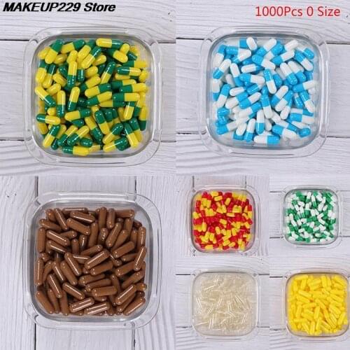 NEW 1000Pcs Empty Hard Gelatin Capsule MedicineCapsule Red And White Empty Pill box