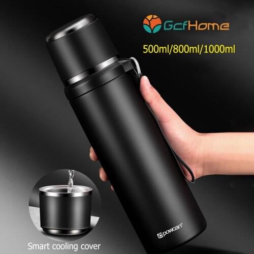 New 6color 500/800/1000ML Thermos Flask Outdoor Stainless Steel Termos Large Capacity Thermo Coffee Mug Cup Water Bottle Thermos