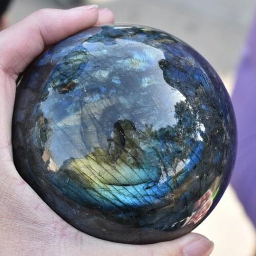 New!!! Natural Labradorite Crystal Orb Gemstone Sphere Ball Reiki Healing