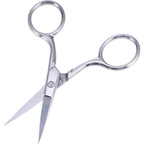 Stainless Steel Nose Hair Scissors Beard Eyebrow Facial Hairs False Eyelashes Trimmer Scissors with Sharp Edge Blades