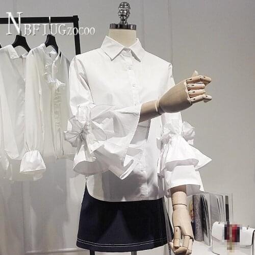 Single Breasted Fashion Elegant Solid Office Lady Blouse Chic Long Sleeve Blusas Basic Top