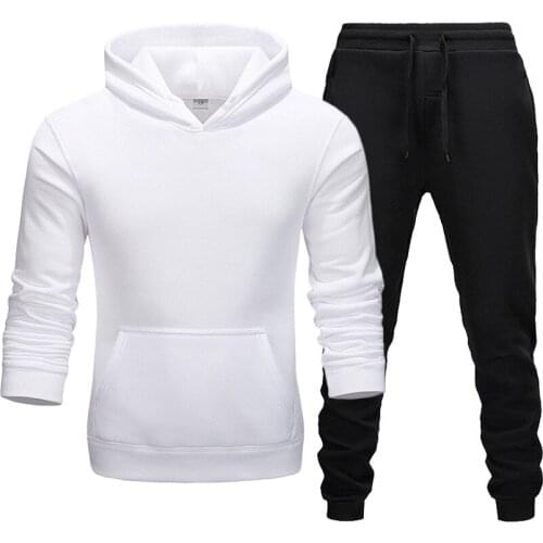 PureColor Casual MensSports 2-Piece Fashion Slim-FitFleeceHoodie + Pants Suit Hip-Hop Pullover Street Can Be Sold Separately