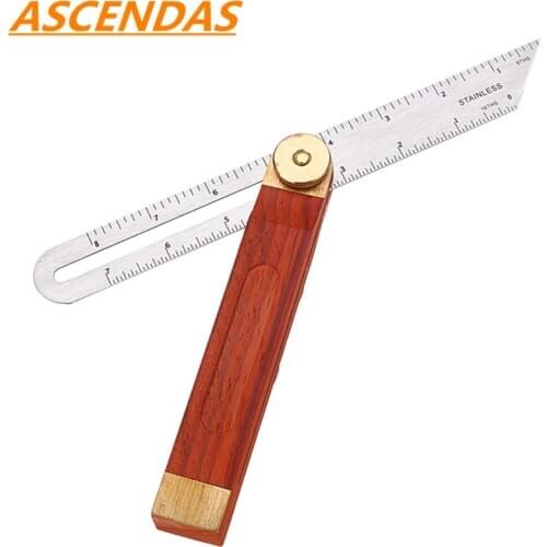 9 Inch Hardwood Adjustable Sliding Bevel Brass Fittings Gauge Angle Finder Woodworking Tool TP-0186