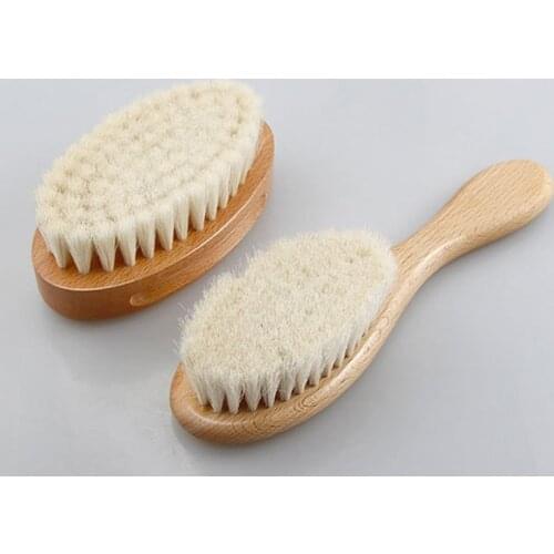 2Pcs Baby Care Hair Brush Newborn Wooden Brush Hairbrush Infant Head Massager 97BC
