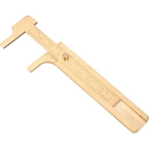 DIYWORK Pocket Size Precision Measurement Tool Mini Sliding DIY Vernier Caliper Brass Sliding Gauge Ruler 80mm/3.15" Micrometer
